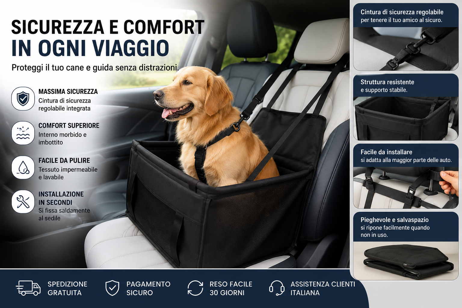Seggiolino Auto per Cani – Comfort e Sicurezza in Ogni Viaggio